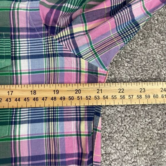 Ralph Lauren Dress Shirt Men's Medium Pink Green Plaid Button Down Collar - Picture 6 of 8